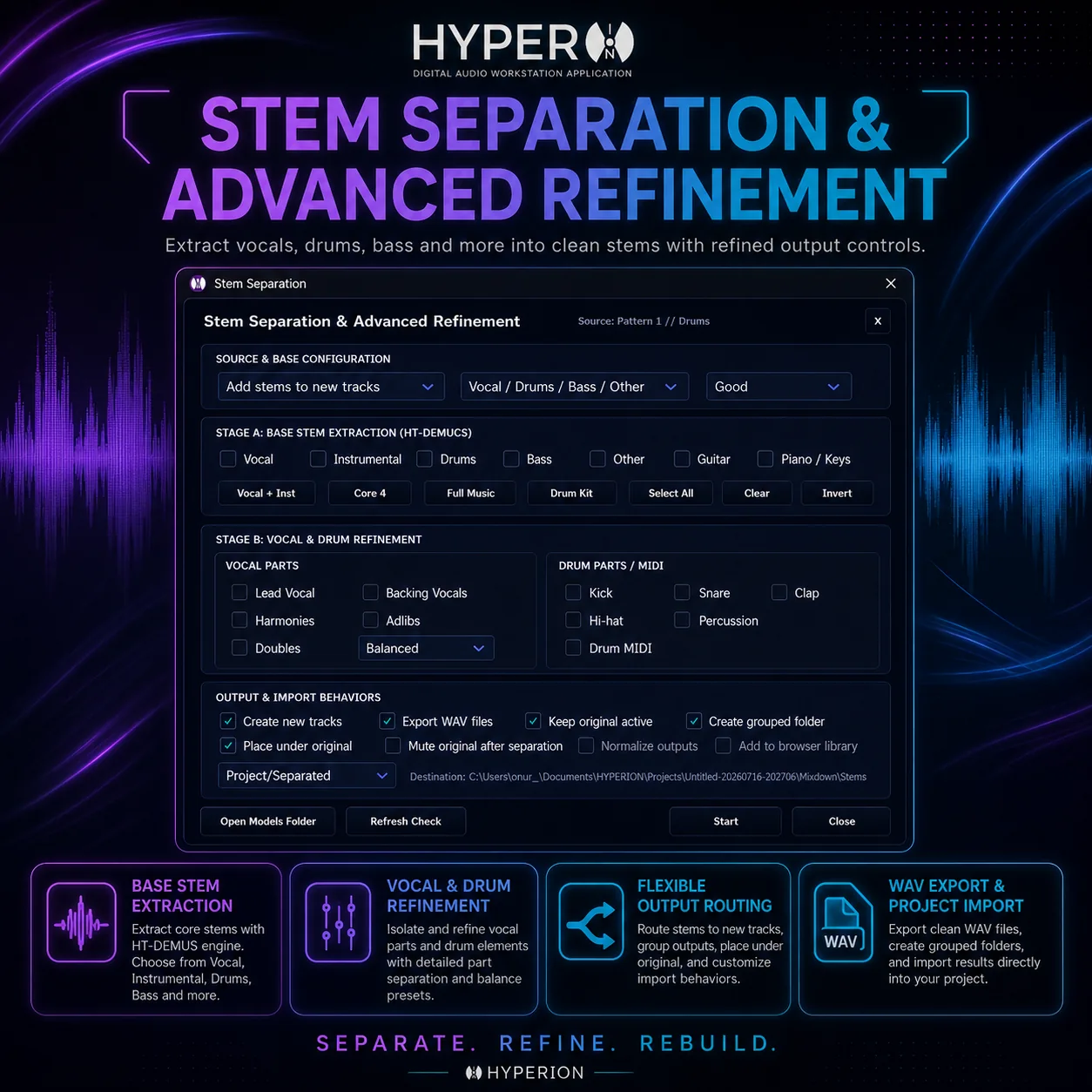 HyperION DAW stem separation workspace; editorial image for Meet Spotify’s First EQUAL Ambassadors for Podcasts and Audiobooks