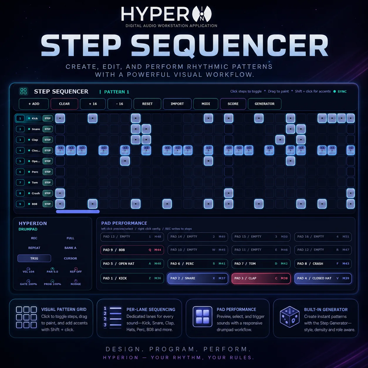 HyperION DAW interface screenshot